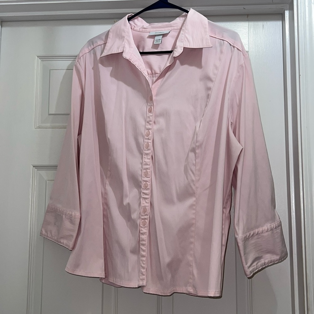 22/24W Baby pink 3/4 sleeve dress shirt from Dress Barn